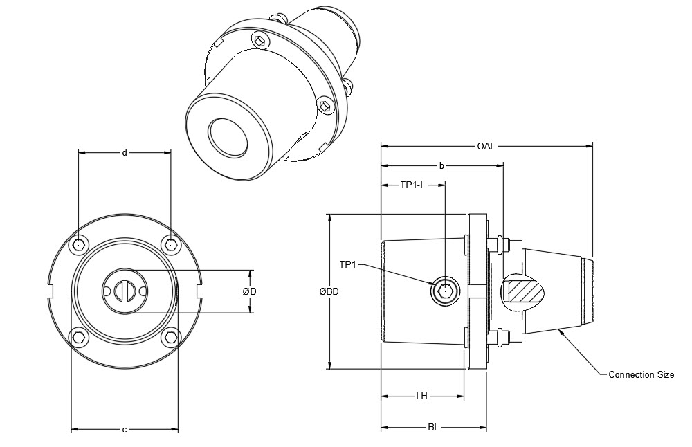 BMT45, Modular PRECI-FLEX® 20 Adapter, 1/4